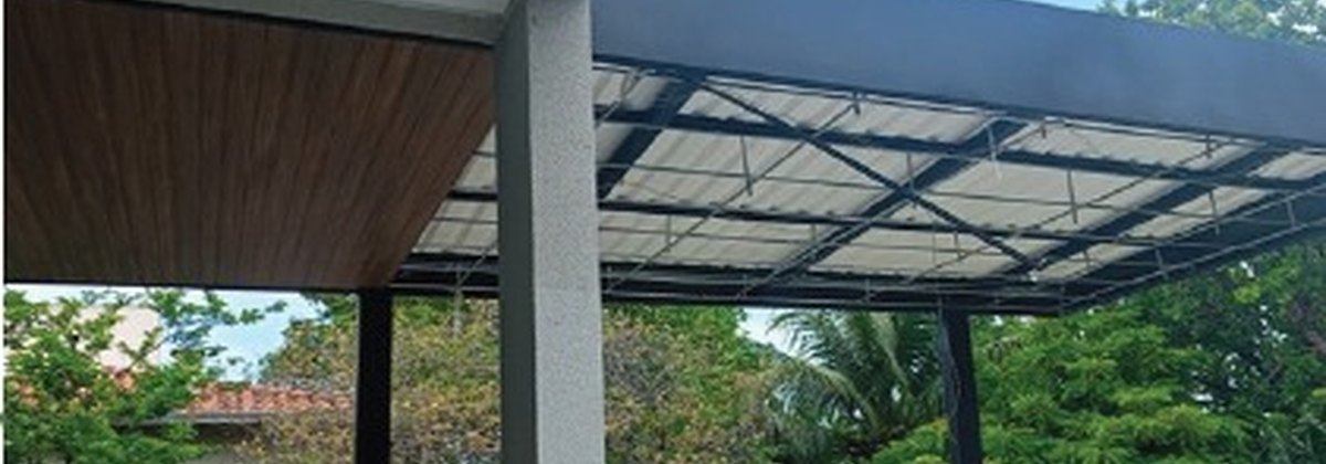 Estrutura metálica com forro em PVC embutido
